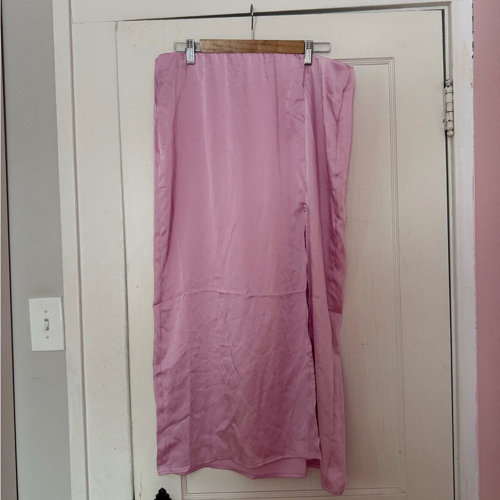 a new day Pink Midi Skirt